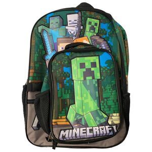 Licensed Children's Character Backpack with Detachable Lunch Tote - Minecraft